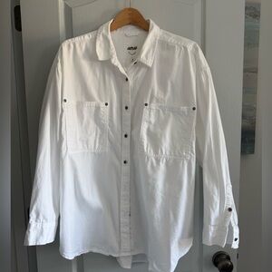 Aerie Women’s Oversized White Casual Button-Down Shirt